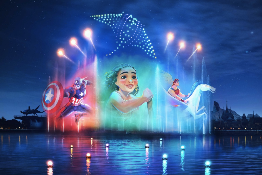 Disneyland Paris revela novos detalhes do incrível show de drones Disney Cascade of Lights