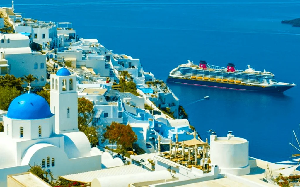 Mapa com roteiros dos Cruzeiros da Disney