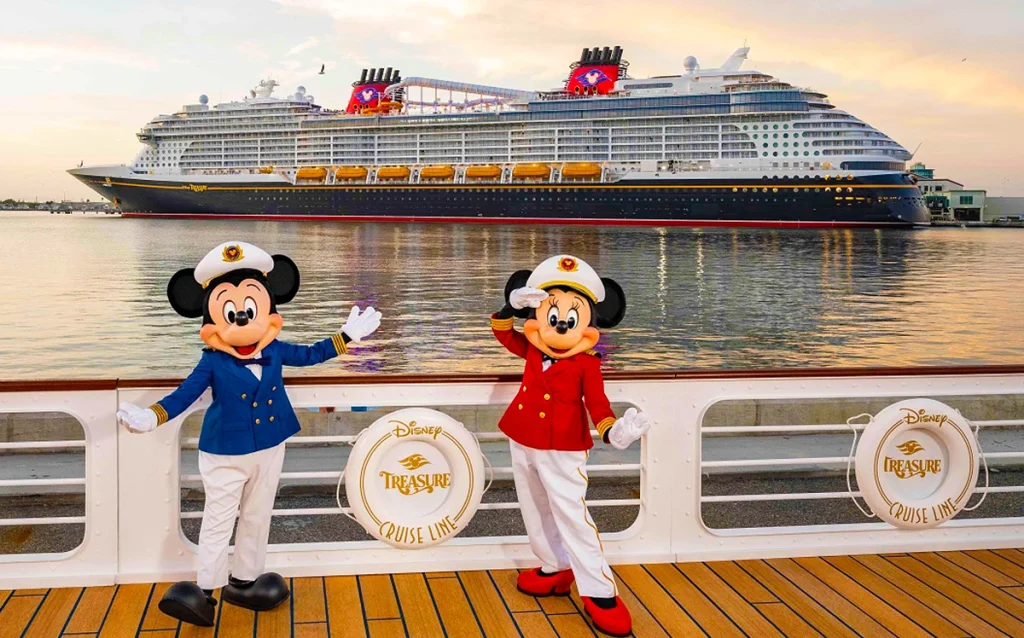 Mapa com roteiros dos Cruzeiros da Disney