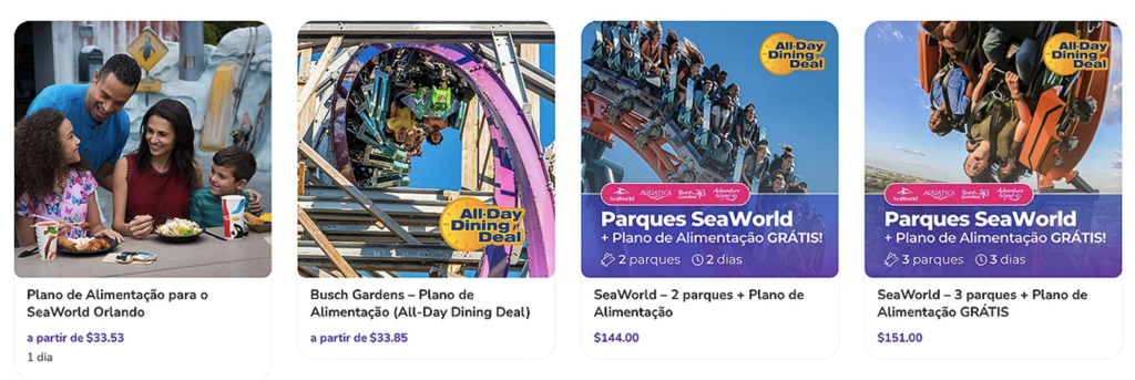 Plano All Day Dining o Plano de Alimentação do SeaWorld sendo utilizado no SeaWorld Orlando