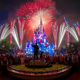 Fogos de artifício do 4 de Julho nos parques de Orlando
