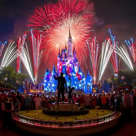 Fogos de artifício do 4 de Julho nos parques de Orlando