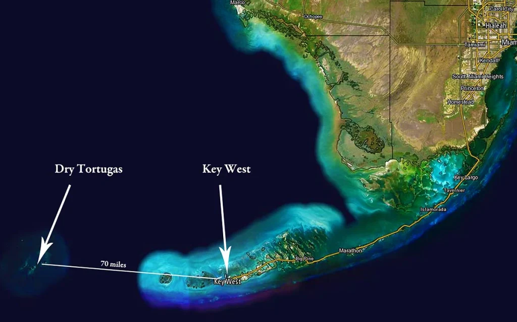 Conheça Dry Tortugas Island, um dos lugares mais incríveis da Flórida. Saiba como chegar, quanto custa e se vale a pena visitar. Fort Jefferson em Dry Tortugas Island na Flórida.