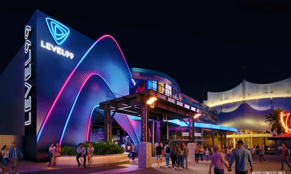 Conheça a Level99 em Disney Springs. Nova atração terá 63 desafios interativos, restaurante, bar e ingressos a partir de US$ 29,99. Nova atração abre em 29 de junho de 2026 com jogos, restaurante, bar e experiências imersivas para todas as idades.