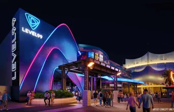 Conheça a Level99 em Disney Springs. Nova atração terá 63 desafios interativos, restaurante, bar e ingressos a partir de US$ 29,99. Nova atração abre em 29 de junho de 2026 com jogos, restaurante, bar e experiências imersivas para todas as idades.