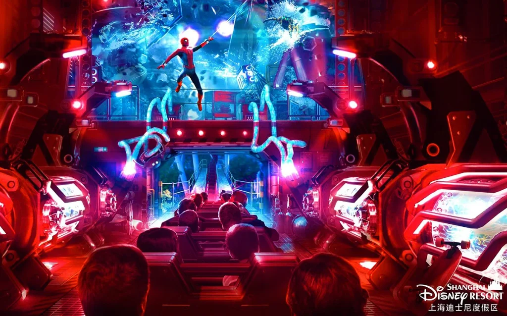 Nova área da Marvel chega à Shanghai Disneyland com montanha-russa do Homem-Aranha e experiências inéditas para os visitantes.