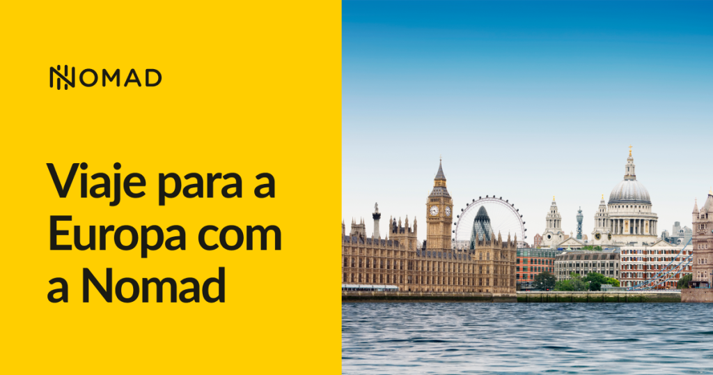 Saldo em euro na Conta Nomad para viagem à Europa